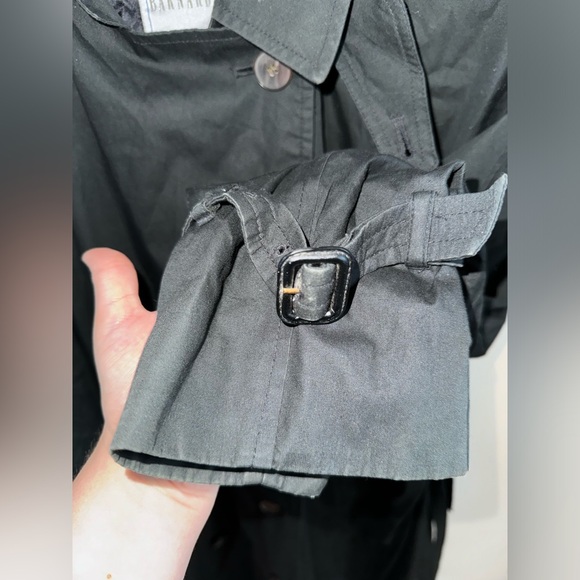 Kenneth Barnard Fifth Avenue Black Button Down Rain Trench Coat Size 44 Reg - Picture 5 of 6